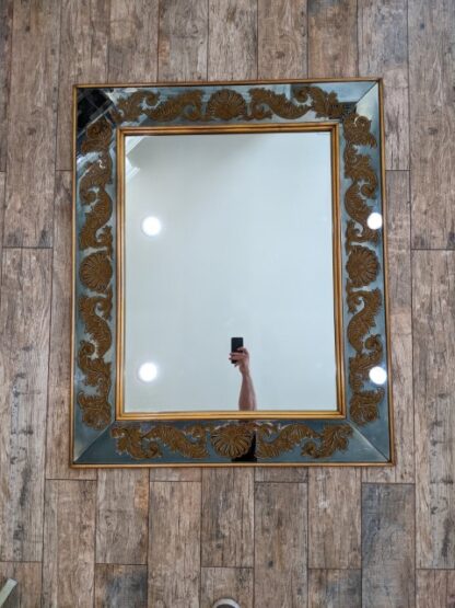 Lot # 12 –  Beautiful Large Beveled Mirror with Greek Leaf Scrolling in Antique Gold 36 x 44 - Image 8