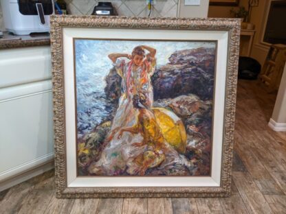 Lot # 8 – Fine Art: “Cala en Mallaorca” By Royo Framed Limited Edition Signed Serigraph w/ Certificate of Authenticity # 17/160 (Large)