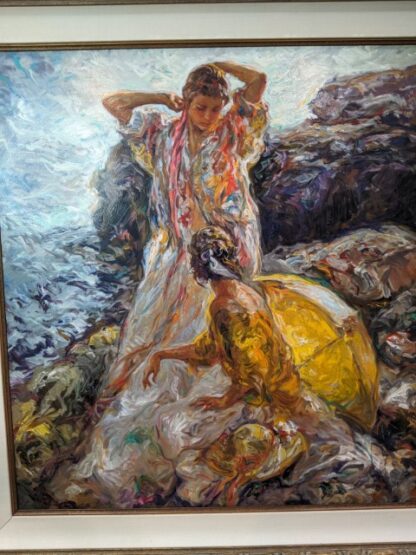 Lot # 8 – Fine Art: “Cala en Mallaorca” By Royo Framed Limited Edition Signed Serigraph w/ Certificate of Authenticity # 17/160 (Large) - Image 2