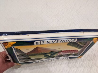 Lot # 53 – Mexican Pottery Hand Painted Mi Casa Es Su Casa Ceramic Sign Signed by Artist - Image 6
