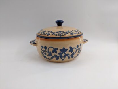Lot # 57 – LIDIA BASTIANICH HAND PAINTED COVERED CASSEROLE STONEWARE