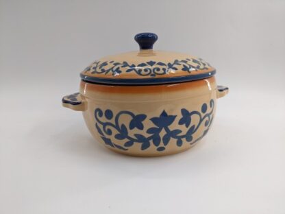 Lot # 57 – LIDIA BASTIANICH HAND PAINTED COVERED CASSEROLE STONEWARE - Image 3